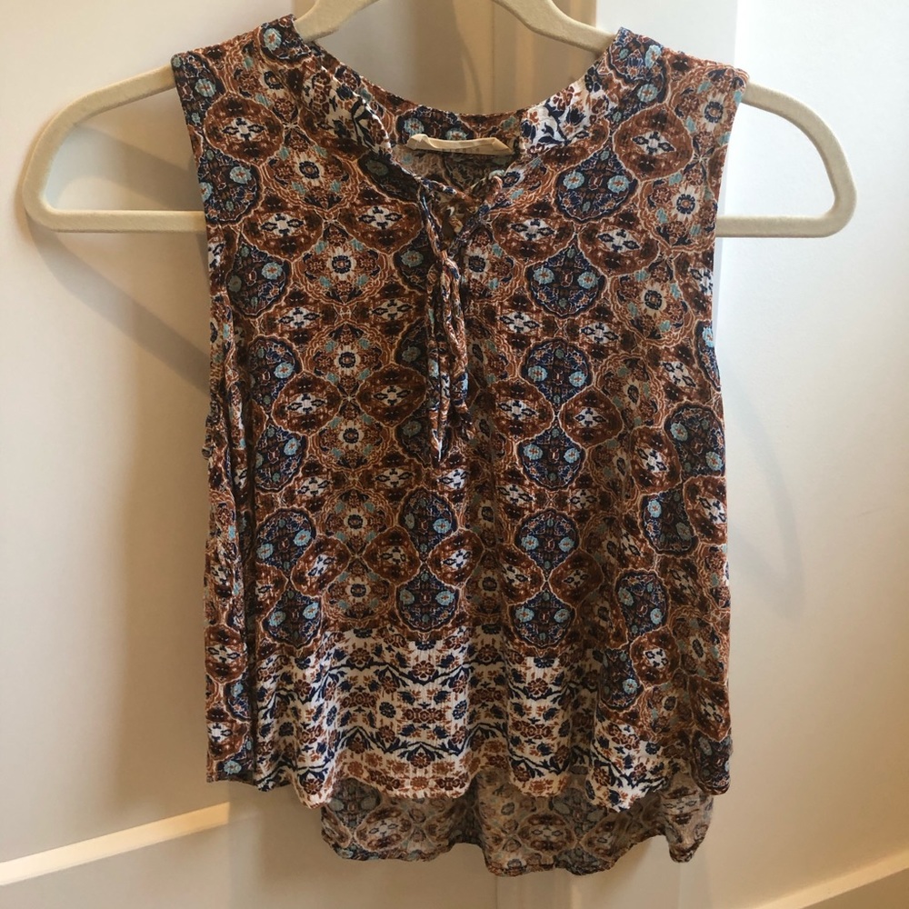 Elodie Patterned Tie Tank Top